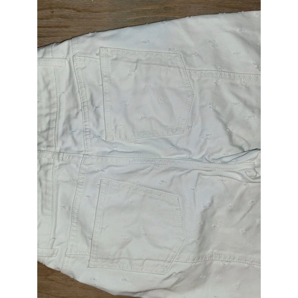 Future Collective x Jenny K Lopez White Eyelet Wide Leg Jeans Size 2 Rigid Denim - Picture 6 of 7